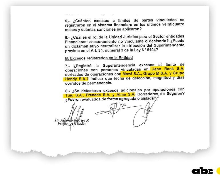 Firmas vinculadas al Grupo Vázquez son citadas específicamente en el pedido de informes.