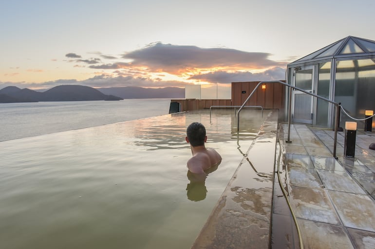 Onsen en Hokkaido, Japón.