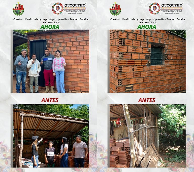 Publicaciones en donde se jactaban de construir la choza en una compañía de Quyquyhó.