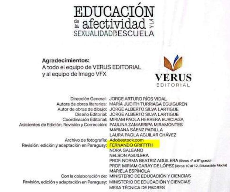 Página de agradecimientos del libro con nombres de colaboradores destacados, sin personas visibles.