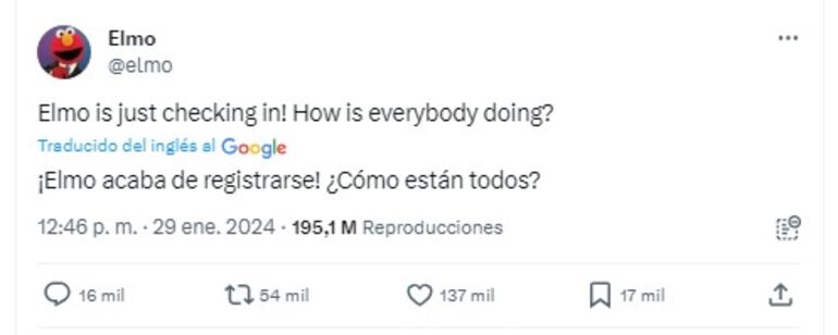 La inocente pregunta de Elmo en X generó un masivo desahogo en redes sociales.