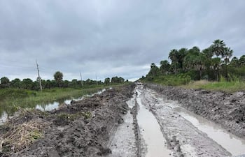 Deplorable estado del camino zona de Fuerte Olimpo