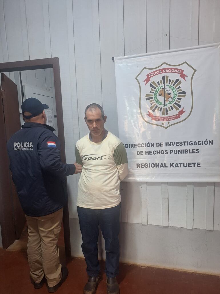 El sospechoso Antonio Varela Giret quedó en la oficina regional de Investigaciones, ubicada en la localidad de Katueté. 
