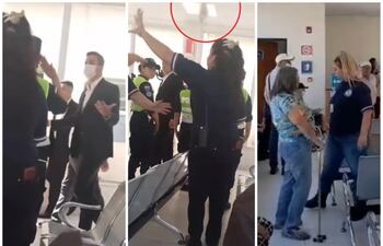 Escrachan y tiran botella a Santiago Peña durante recorrido a centro de hemodialisis de IPS.