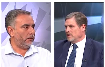 Los senadores Ever Villalba y Natalicio Chase en el programa "En detalles" de ABC TV.