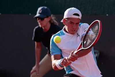 Sebastián Báez (22 años) firmó ayer el 2-0 para Argentina sobre Lituania por la Copa Davis. EFE
