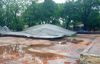 Fuerte temporal derribó el tinglado de la Liga Iteña de Fútbol.