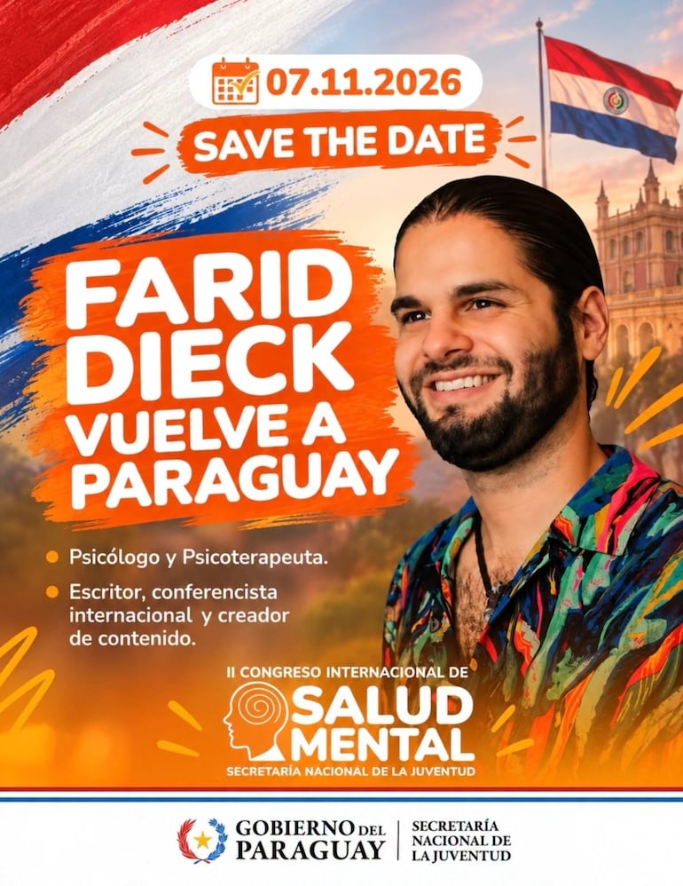 Farid Dieck vuelve a Paraguay cortesía de los impuestos y la Secretaría Nacional de la Juventud.