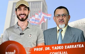 Rodrigo Franco, intendentable de Asunción por el PDC y su candidato a concejal Tadeo Zarratea.