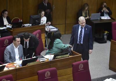 Senadores cartistas en la sesión de ayer. 