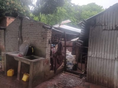Daños materiales por temporal en San Patricio, Misiones.