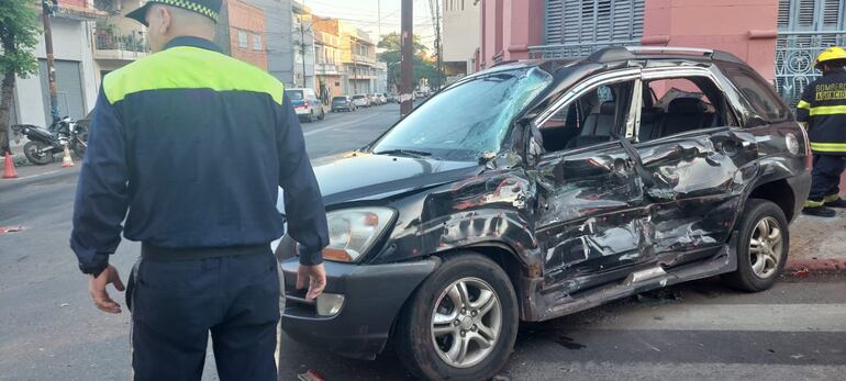 choque en microcentro de Asunción