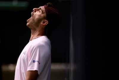 Francisco Cerúndolo (28 años) y su grito triunfal tras la batalla contra el alemán Jan-Lennard Struff.