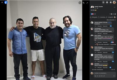 De izq. a der.: senador José Oviedo (CN); Miguel Prieto (Yo Creo), Payo Cubas (CN) y senador Rubén Velázquez (Yo Creo).