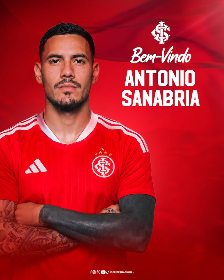 La presentación de Antonio Sanabria en el Internacional de Porto Alegre.