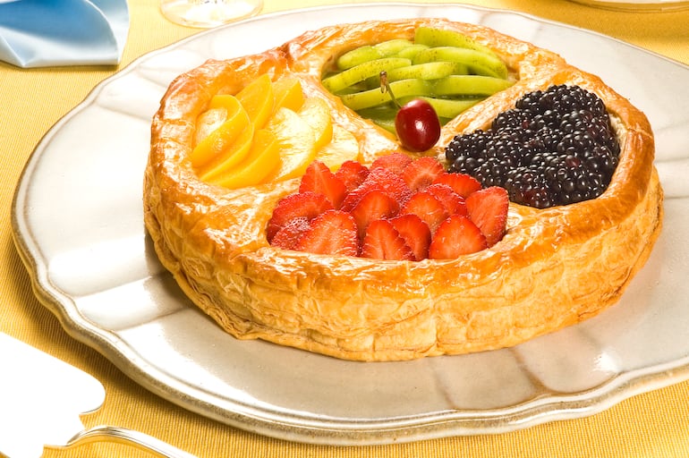 Tarta de frutas.
