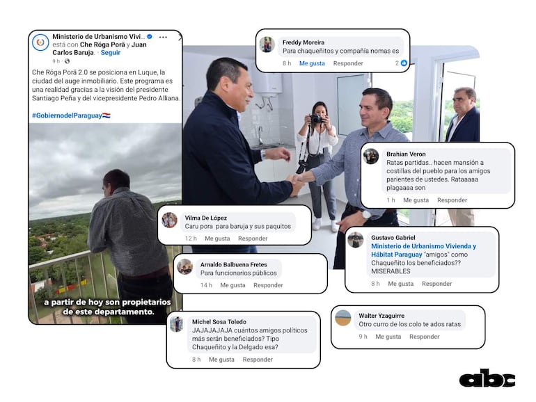 Freddy Moreira y Carlos Baruja se saludan en un evento interior, rodeados de ambiente urbano, ventanas y clima nublado.