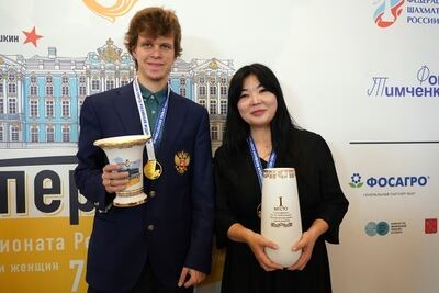 Vladislav Artemiev y Baira Kovanova, campeones de Rusia 2023 (Foto ruchess.ru).