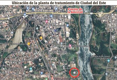 Ubicación de la futura planta de tratamiento de Ciudad del Este.