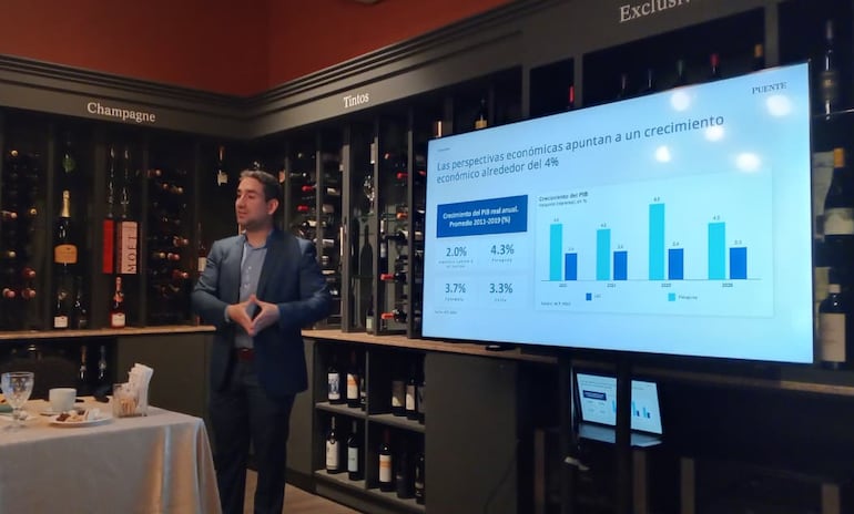 Rodolfo Melgarejo, economista senior de Puente, durante su disertación