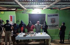 Cinco aprehendidos tras operativos antidrogas en Caazapá.