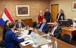 Reunión de la Comisión de Legislación de la Cámara de Senadores, presidida por el senador Derlis Maidana (ANR, HC).
