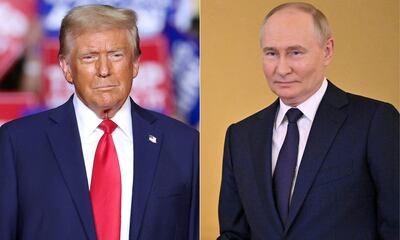 El presidente electo de Estados Unidos y exmandatario, Donald Trump y el jefe de Estado ruso, Vladimir Putin.