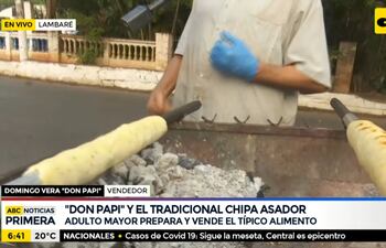 "Don Papi" y el tradicional chipa asador en Lambaré