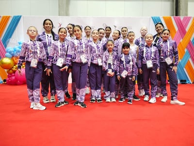 El team de Laz Club Gymnastics Paraguay, que participa en el Campeonato Sudamericano USAG de Gimnasia Artística, cuyas competencias se inician este viernes, en el Pabellón de la Federación.