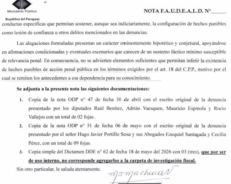 El dictamen interno motivó la jugada de congelar el caso vía CGR.