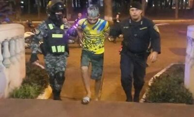 Cristhian De los Santos Rojas Gavilán, cuando fue detenido tras cometer el crimen.