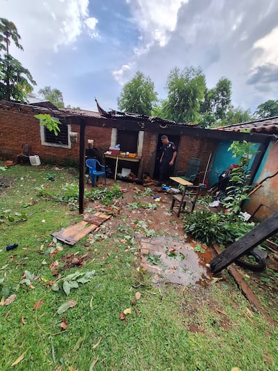 De esta manera quedó la vivienda de Dima Ester Benítez Espínola, quien sufrió el destecho de su vivienda tras el temporal que azotó la zona.