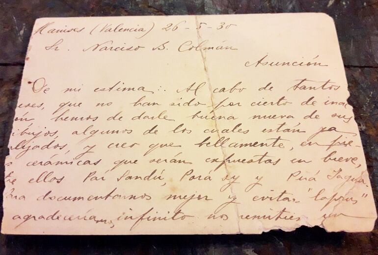 Carta de Josefina Plá a Rosicrán pidiéndole que traduzca Ñande Ypy Cuéra al español.