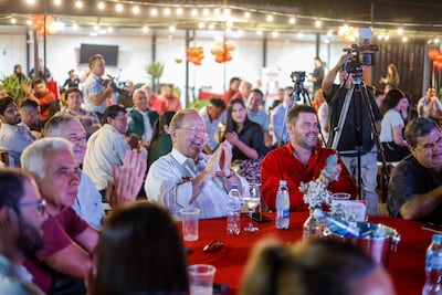 Camilo Pérez y Richard Reichardt en un acto político.