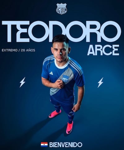 Teodoro Sebastián Arce, nuevo futbolista del Emelec.