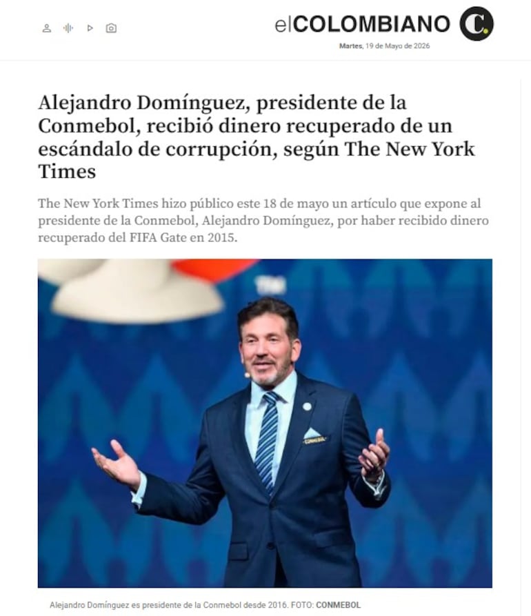 Alejandro Domínguez New York Times denuncia repercusión medios