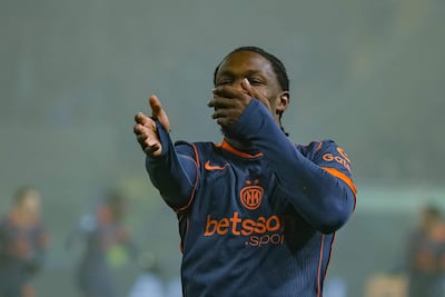 Marcus Thuram celebra su gol, que sentenció el triunfo para el Inter.