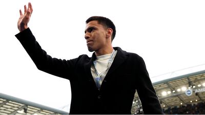 El paraguayo Diego Gómez en la presentación del Brighton en el Brighton Stadium, en Brighton, Inglaterra.