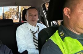 El abogado Walter Ramón Acosta cuando fue llevado a su lugar de prisión.