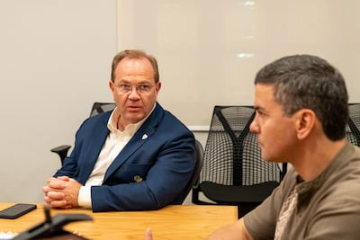El presidente del Comité Olímpico Paraguayo, Camilo Pérez y el presidente de la República, Santiago Peña.