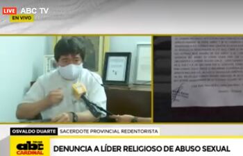 Captura de pantalla de la entrevista a Osvaldo Duarte, sacerdote provincial redentorista.