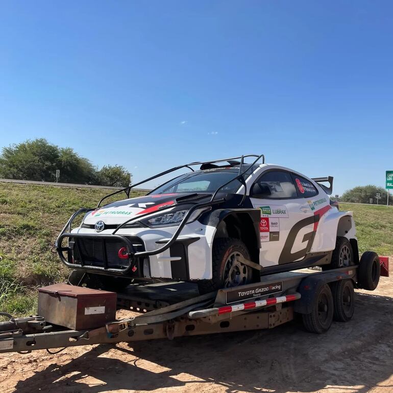 El Toyota GR Yaris Rally2 de Alejandro Galanti y Marcelo Toyotoshi, por el Chaco. (Foto: Facebook)