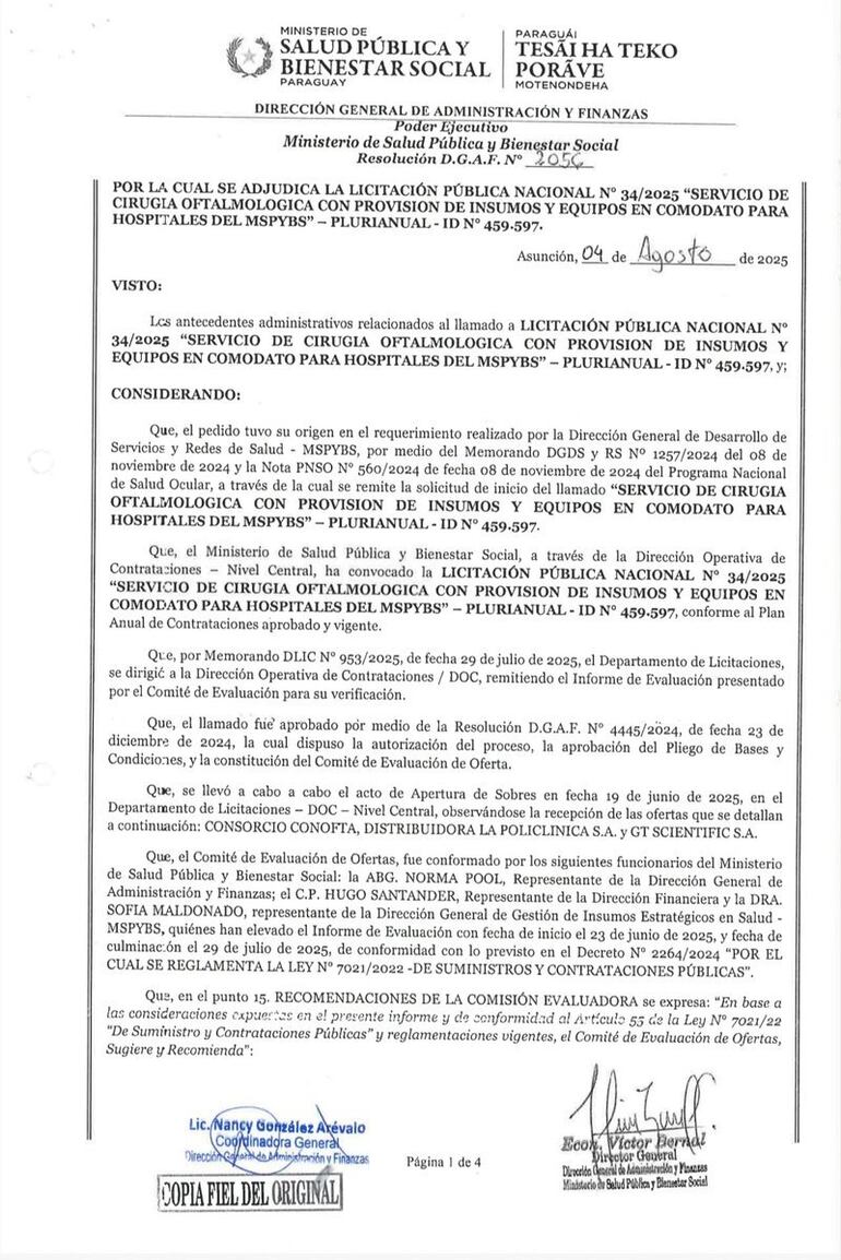 Filizzola critica la «privatización encubierta de la salud» y objeta licitación en oftalmología