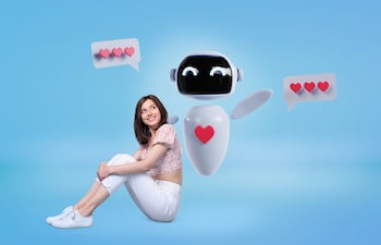 Concepto de enamoramiento de una IA.