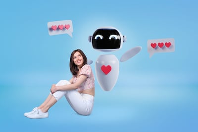 Concepto de enamoramiento de una IA.