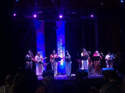 Band’Elaschica en un momento del concierto de lanzamiento.