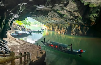 Dentro de la cueva Phong Nha en el Parque Nacional Phong Nha-Ke Bang.