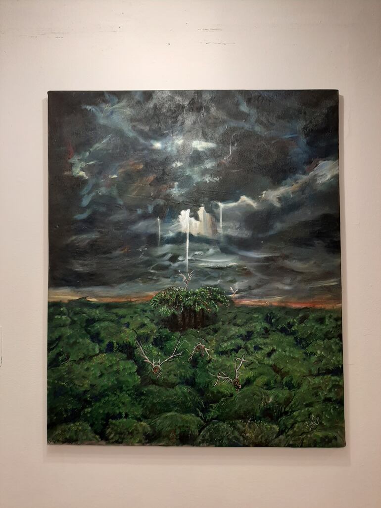 Pintura de Lorenzo Escobar que forma parte de esta primera exposición individual