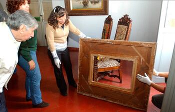 Robo de cuadros del Museo de Bellas Artes en julio de 2002. Foto: Antonio León.
