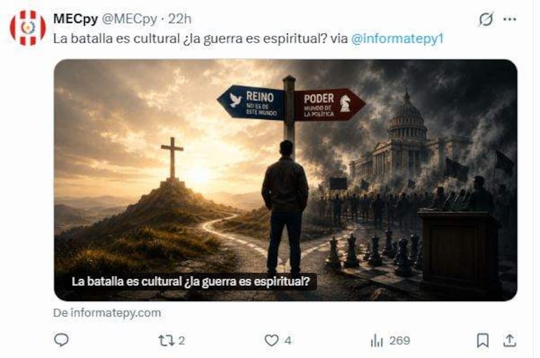 MEC promueve sitio “provida” y con sesgo religioso en cuentas oficiales
